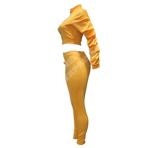 Top corto de yoga para mujer, top de gimnasio, manga larga para correr - Product Image 5