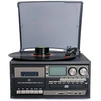 Tourne-disque rétro tout-en-un, lecteur de CD, lecteur de cassette, radio FM AM, USB, SD, AUX pour l'audio domestique