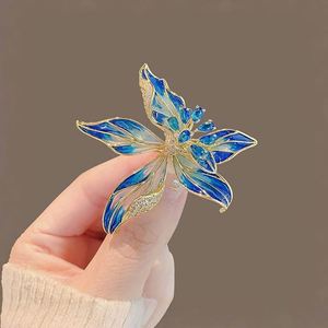 Exquisite Silver Plated Orchid Brooches Crystal Rhinestone Elegant Temperament <b>Wedding</b> Coat <b>Accessories</b> for Women Gift - Product Image 2