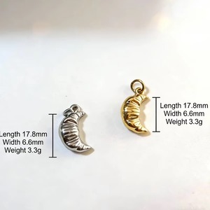 Colgantes de Luna Creciente Góticos y Lindos, Chapados en Oro de 18K, de Acero Inoxidable, Abalorios de Joyería Celestial para Manualidades y Creación de Joyas DIY - Product Image 2