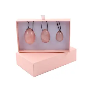 Huevos de cuarzo rosa de Jade de nefrita para mujer, Gema Natural al por mayor, Yoni, cristal Vaginal, Yoni