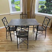 Ensemble de table et chaises de salle à manger en métal écologique moderne pour fermes et appartements