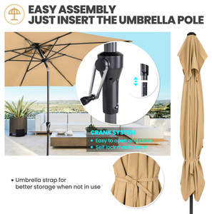 Per <span class=keywords><strong>Outsunny</strong></span> moderno rettangolare <span class=keywords><strong>giardino</strong></span> ombrello manovella apertura caffè impermeabile <span class=keywords><strong>mobili</strong></span> <span class=keywords><strong>da</strong></span> esterno - Product Image 2