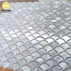 Mosaico de Concha en Forma de Mini Abanico, Mosaico de Escamas de Pescado, Mosaico de Nácar para Pared - Product Image 5