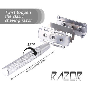 कस्टम लोगो रंगीन इको धातु हैंडल महिला चेहरे के बालों को हटाने वाले ट्रिमर की सुरक्षा रेजर सुरक्षा रेजर - Product Image 2