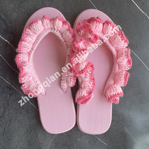 Tongs en fil tricoté faites à la main personnalisées pour femmes, mode extérieure, tongs de plage - Product Image 2