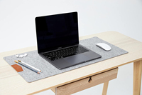 Tapis de bureau antidérapant en feutre de laine avec logo coloré, tapis de souris pour clavier, protection de luxe, tapis de bureau pour ordinateur