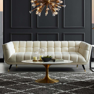 Canapé SUKE moderne de style mid-century, confortable, en daim, avec accoudoirs, pour salon, chambre, appartement et bureau, 3 places - Product Image 4