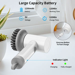 Depurador eléctrico ligero personalizado OEM/ODM, cepillo de limpieza eléctrico inalámbrico, depurador de baño portátil, recargable por USB - Product Image 2
