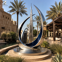 Escultura de Acero Inoxidable de Monumentos Urbanos, Modelo Skyline, Artesanía Metálica Directa de Fábrica para Exhibición en Plazas, Parques y Turismo