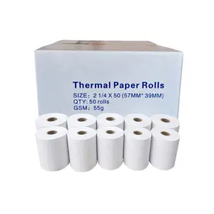 Groothandel Thermisch Printen 57Mm Kassier Register Ontvangst Thermische Papierrol Voor Atm Machine