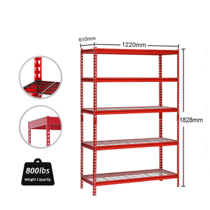 מדפי מתכת קלים לסיטונאות, מדף ברזל מתכוונן, מדפי פלדה, עיצוב להרכבה מהירה - Product Image 1