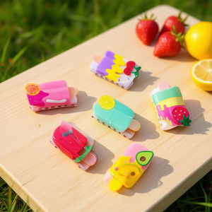 Fermaglio per capelli a forma di gelato da 8 cm, colorato, per donne e ragazze, accessorio di moda - Product Image 3