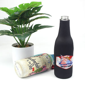 Ucuz özel Logo bira şişesi izolatör kol Zip-up şişe ceket neopren elastik bira şişe soğutucu için parti - Product Image 3