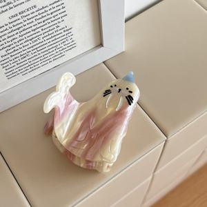 Nouvelles pinces à cheveux en acétate de couleur unie, style européen et américain, unisexe, pour usage quotidien, pinces à cheveux en forme de pingouin, hérisson, escargot, vente en gros - Product Image 3