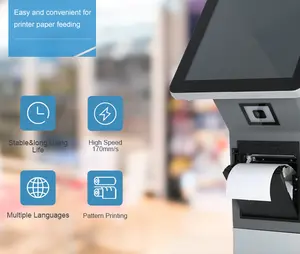 21.5" Floor Stand Self Service Kiosk Win10 For Ordering Touch Kiosk All In 1 With Thermal Printer/QR Code/RFID