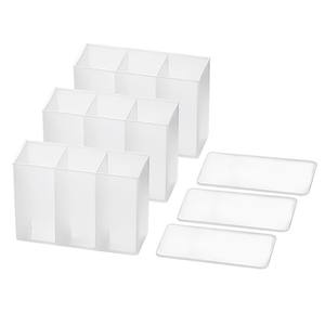 Boîte à rouge à lèvres rectangulaire murale avec compartiments pour outils de maquillage, rangement de bureau, 3 compartiments, couleur unie - Product Image 1