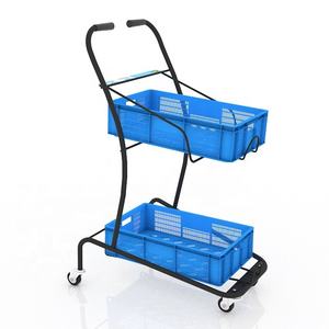 कस्टम जापानी शैली किराने की दुकान सुपरमार्केट खुदरा उत्पाद खाद्य पेय भंडारण टोकरी धातु शॉपिंग ट्रॉली कार्ट्स - Product Image 2