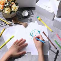 Blanc Portable Gable Box Fête De Noël Boulangerie Doux Emballage Papier Faveur De Mariage Boîte De Bonbons Sucrés