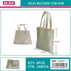Borsa in Tela Multiuso Iln 37x45 Cm, Borsa Shopper in Cotone - Product Image 1