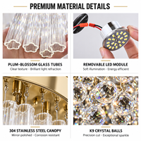 Lustres en cristal de luxe sur mesure, design élégant, grand cercle, pour plafond