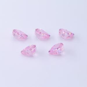 Warna merah muda sintetis zirkonia kubik bentuk pir es hancur potong kualitas tinggi batu permata CZ - Product Image 2