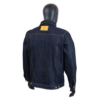 Chaqueta Vaquera Clásica de Mezclilla con Dobladillo, Diseño Personalizado TOPSHOW, 11-15 oz, Algodón Grueso con Logotipo en Relieve para Hombre