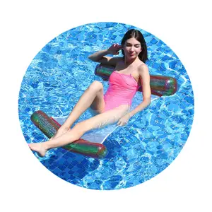 Yaz su oyun ekipmanları PVC şezlong yüzer sal oyuncaklar şişme hamak renkli yüzme örgü havuz şamandıra