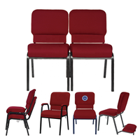 Chaises de conférence empilables rembourrées modernes en gros pour église, auditorium, sièges bon marché pour auditorium