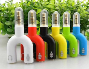 Bán Nóng U Shape 3.5Mm Stereo Splitter Âm Thanh 1 Nam Đến <span class=keywords><strong>2</strong></span> Nữ Sang Bộ Chuyển Đổi Tai Nghe Cho Điện Thoại Di Động Splitter AC07 - Product Image 3