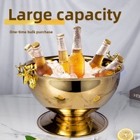 Seau à glace en acier inoxydable grande capacité, design minimaliste style bois de cerf, modèle LS-BTXL, pour bars, KTV et événements, idéal pour l'approvisionnement transfrontalier