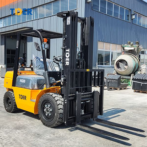 TDER gas gasolina carretilla elevadora propano 5M triplex mástil neumáticos sólidos 3ton LPG carretilla elevadora con cambio lateral - Product Image 5