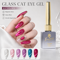 Yunzuan 15ml 6 Couleurs Vernis Gel Effet Œil de Chat en Verre Magnétique Scintillant UV LED Soak Off Gel à Ongles OEM ODM