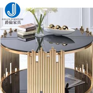Campione gratuito home living room furniture rotondo di metallo in acciaio inox no piegato <span class=keywords><strong>oro</strong></span> <span class=keywords><strong>vetro</strong></span> <span class=keywords><strong>tavolino</strong></span> - Product Image 2