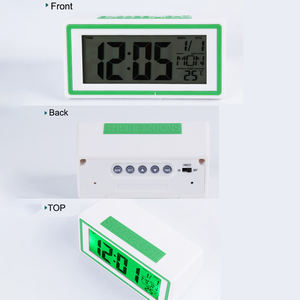 Petite horloge de table numérique mignonne avec commande vocale, rétroéclairage, minuterie, affichage de la température, fonctionne sur piles, décorative d'intérieur - Product Image 3