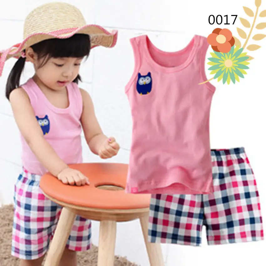 Pijamas de moda de estilo coreano para niños, ropa de dormir de manga corta de 2 a 7 años, 100% algodón, con dibujos animados, para verano, 200