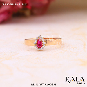 Anillo de Oro con Rubí Clásico para Mujer, Elegante Joyería de Diseño con Estilo de Diamante - Product Image 3