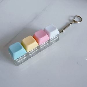 Factory Macaron Color Fidget Keychain Clickable <b>Keyboard</b> Button Stress Relief Toy Portable Anxiety Reliever for Adults & Kids - Product Image 2