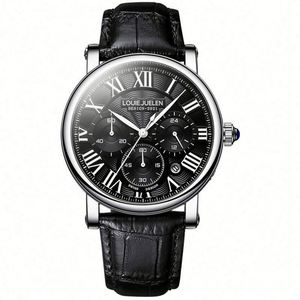 Nouvelle montre multifonctionnelle étanche en alliage pour femme, bracelet en cuir véritable haut de gamme, couronne spirale numérique, loisirs, tendance transfrontalière - Product Image 1