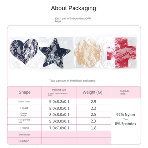 Grenz überschreitende Hochzeit Herzförmige Brust aufkleber Atmungsaktive durchscheinende Jacquard-Spitze Unsichtbare Einweg-Brustwarzen abdeckung - Product Image 4