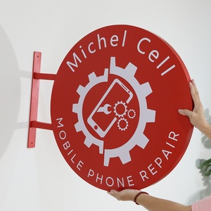 Advertising Round Sign <b>Board</b> for Business Shop Store Front Double Sided Wall <b>Mounted</b> Outdoor Blade Sign - Product Image 5