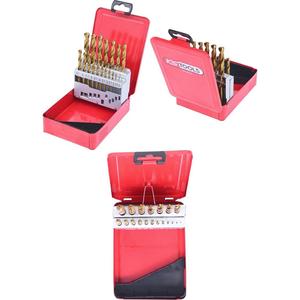 HSS TiN twist <b>drill</b> set, sheet steel <b>case</b>, 19 pieces, 1-10 mm (92291507646064) - Product Image 1