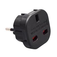 Convertisseur de puissance de voyage certifié CE UK EU Plug Adapter 3 Pin Square 2 Pin Insert 10A Rated Current ABS Material for Iceland