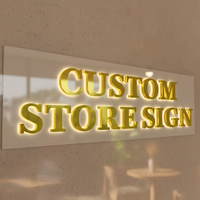 Letreros Personalizables con Logotipo Metálico LED, Letras Acrílicas 3D, Letreros Acrílicos Retroiluminados de Aluminio para Negocios, Rótulos con Nombre de Empresa para Tiendas