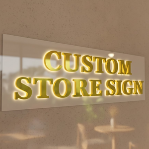 可定制标志 LED 金属标志 亚克力 3D 字母 商业铝制背光亚克力标牌 适用于商店公司名称牌 - Product Image 1