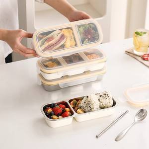 Boîte à lunch en acier inoxydable, récipient pour préparation de repas, boîte de rangement alimentaire Bento pour salade, sushi, préparation de repas <span class=keywords><strong>avec</strong></span> couvercle hermétique - Product Image 4