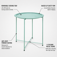 Table d'appoint ronde en métal vert, table d'appoint réglable en hauteur pour salon, chambre à coucher