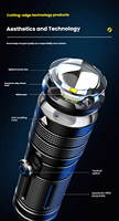 Lampe torche LED super lumineuse à forte luminosité, longue portée, étanche IP65, rechargeable, faisceau laser zoom 500-600M, lampe portable