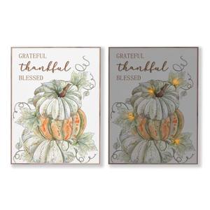 Toart autunno scuola materna decorazione LED cornici luminose stile acquerello <span class=keywords><strong>arte</strong></span> da parete Poster <span class=keywords><strong>cucina</strong></span> camera bambini tela supporto luci di zucca - Product Image 3