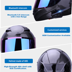 Casques <span class=keywords><strong>de</strong></span> <span class=keywords><strong>moto</strong></span> intégraux intelligents en fibre <span class=keywords><strong>de</strong></span> carbone <span class=keywords><strong>de</strong></span> haute qualité avec Bluetooth pour la course, vente en gros OEM - Product Image 4